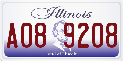 IL license plate A089208