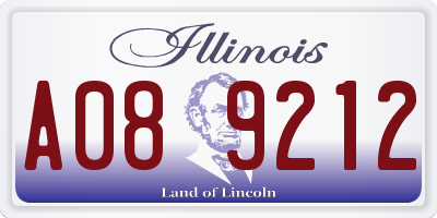 IL license plate A089212