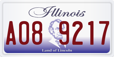 IL license plate A089217