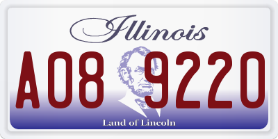 IL license plate A089220