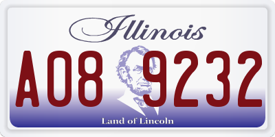 IL license plate A089232