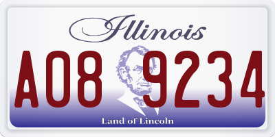 IL license plate A089234