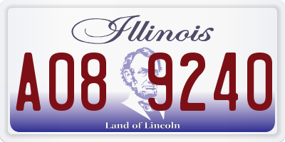 IL license plate A089240