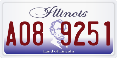 IL license plate A089251