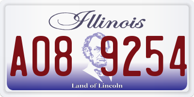 IL license plate A089254
