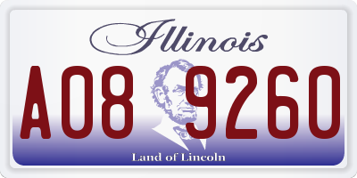 IL license plate A089260