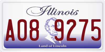 IL license plate A089275
