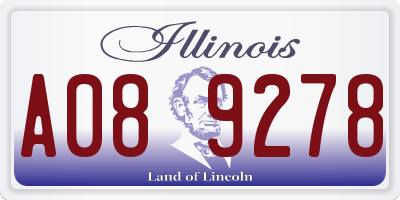 IL license plate A089278