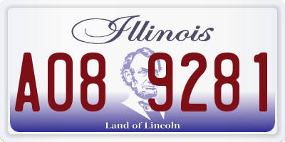 IL license plate A089281
