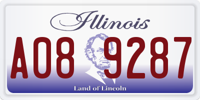 IL license plate A089287