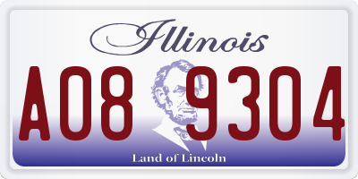 IL license plate A089304