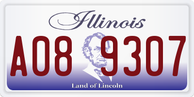IL license plate A089307