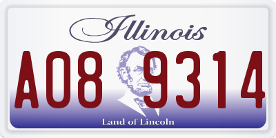 IL license plate A089314
