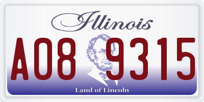 IL license plate A089315
