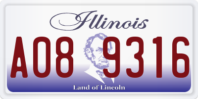 IL license plate A089316