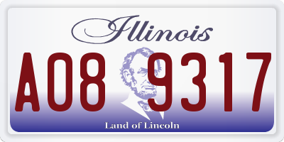 IL license plate A089317