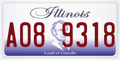 IL license plate A089318