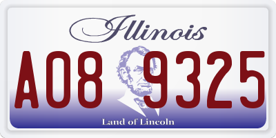 IL license plate A089325
