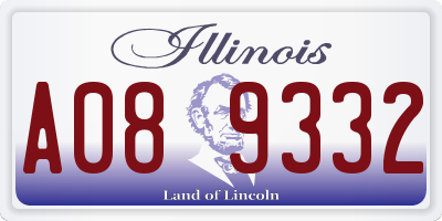 IL license plate A089332