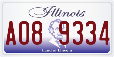 IL license plate A089334
