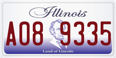 IL license plate A089335