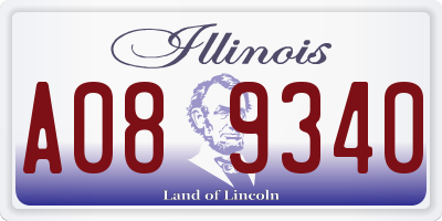 IL license plate A089340