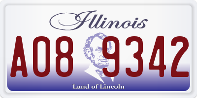 IL license plate A089342