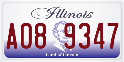 IL license plate A089347