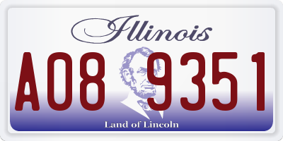 IL license plate A089351