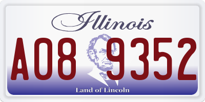 IL license plate A089352
