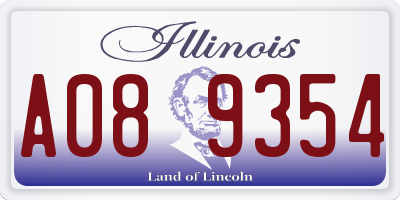 IL license plate A089354