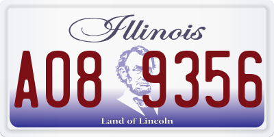 IL license plate A089356