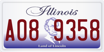 IL license plate A089358