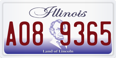 IL license plate A089365