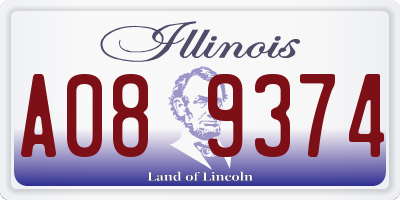 IL license plate A089374