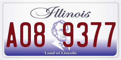 IL license plate A089377