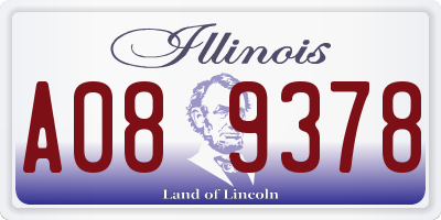 IL license plate A089378