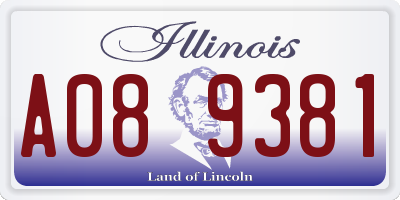 IL license plate A089381