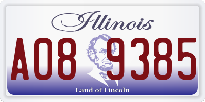 IL license plate A089385