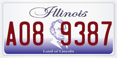 IL license plate A089387