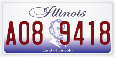 IL license plate A089418