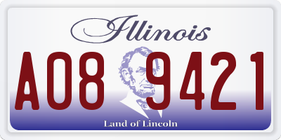 IL license plate A089421