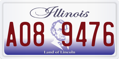 IL license plate A089476