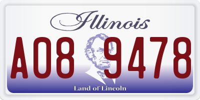 IL license plate A089478