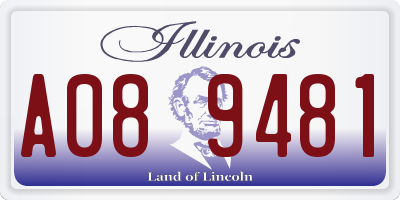 IL license plate A089481