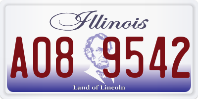 IL license plate A089542