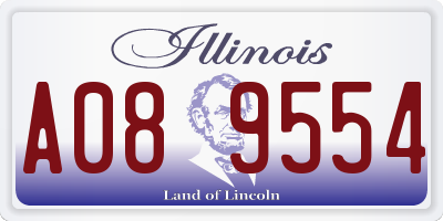IL license plate A089554