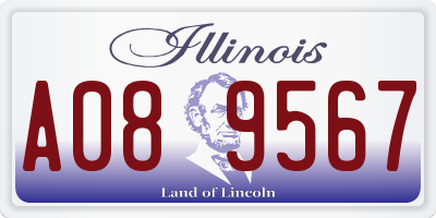 IL license plate A089567