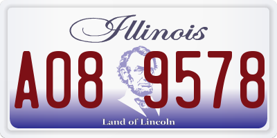 IL license plate A089578