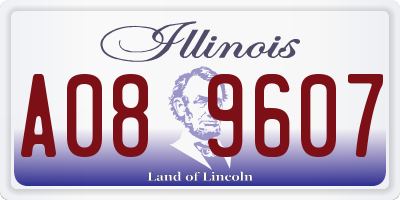 IL license plate A089607